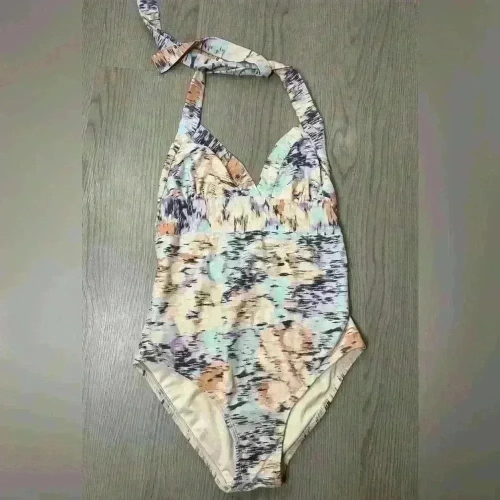 Shoshanna Women's Vintage Sky Colors Twist One Piece Swimsuit Size S‎
